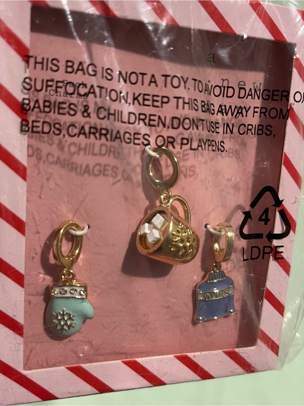 A new day winter charm set, mitten, hot chocolate, sweater (3pc) Target